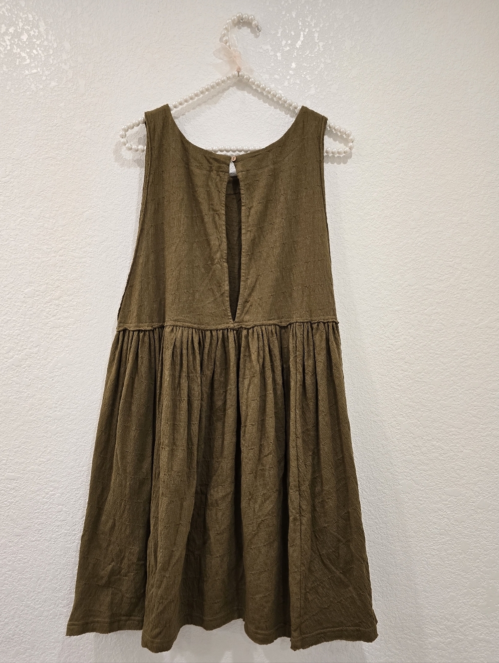 Free People Beach I'm Still Obsessed sleeveless mini dress Olive Green XS - Picture 3 of 5